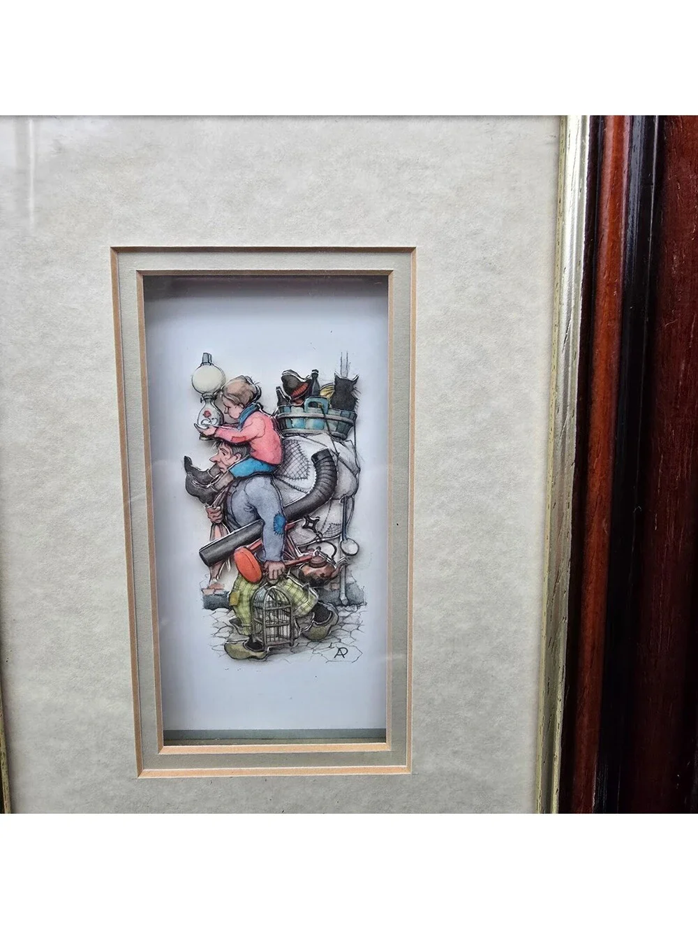 Vintage Anton Pieck 3D Decoupage Shadow Box Pair Consort Pictures Ireland Set 2
